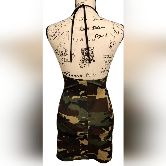 Camo Halter Dress - Picture 2 of 12